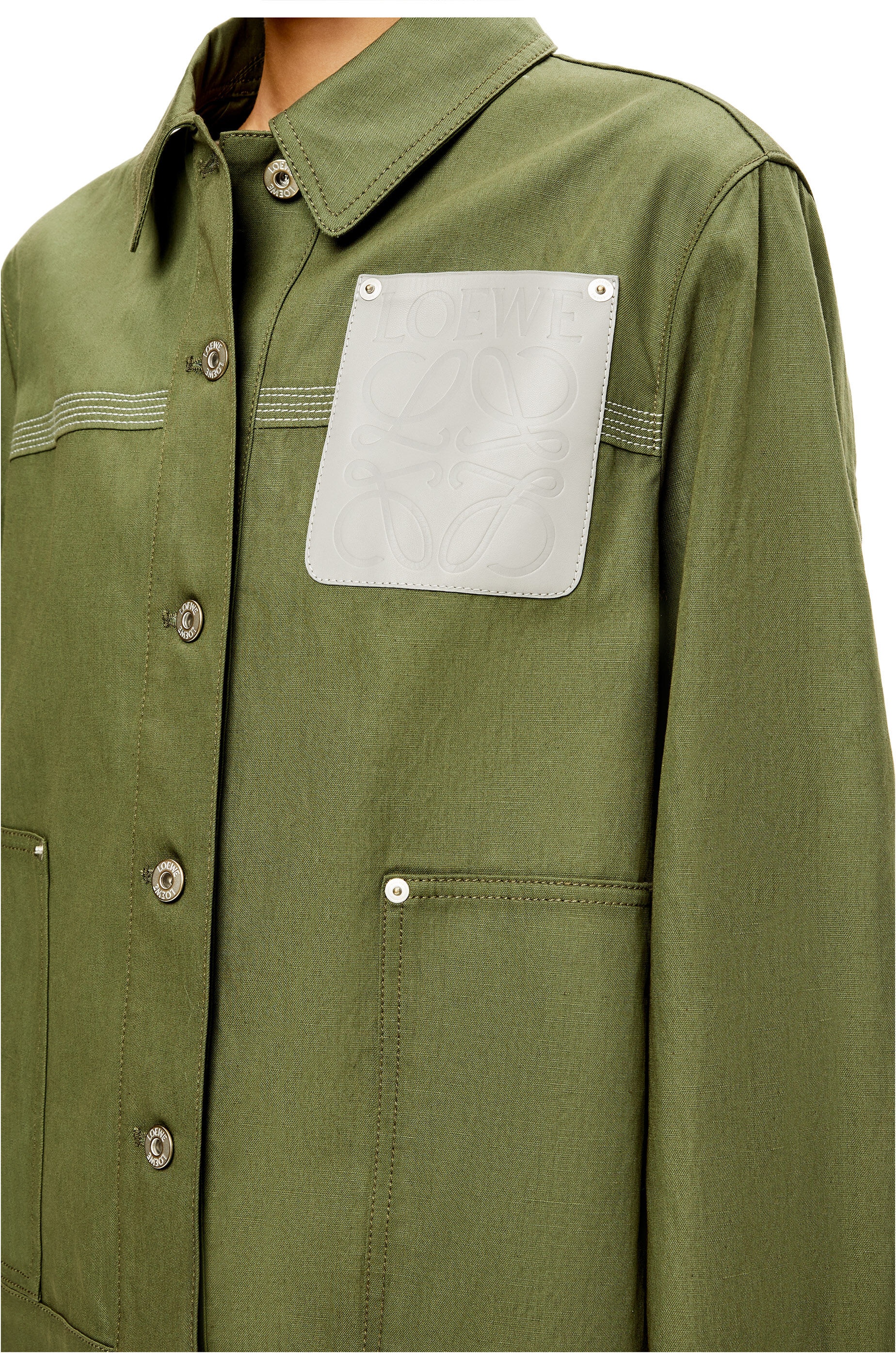 Workwear jacket in cotton and linen - 5