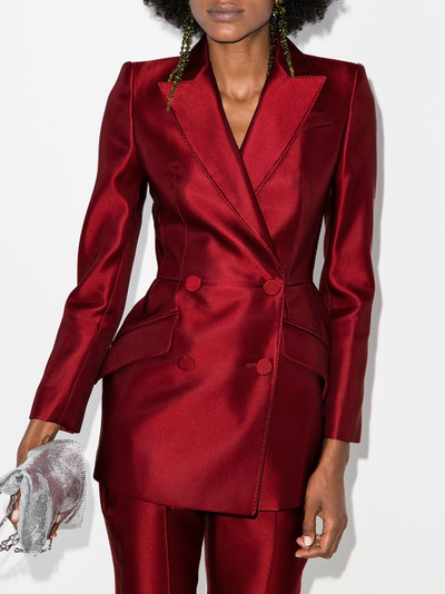 Alexander McQueen double-breasted silk blazer outlook