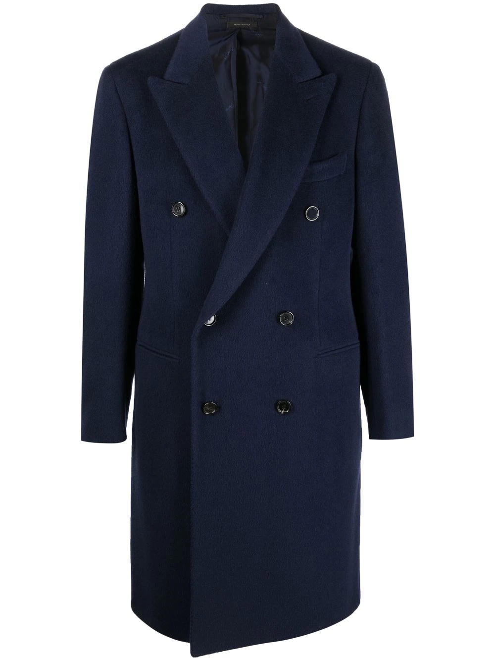 double-breasted cashmere coat - 1