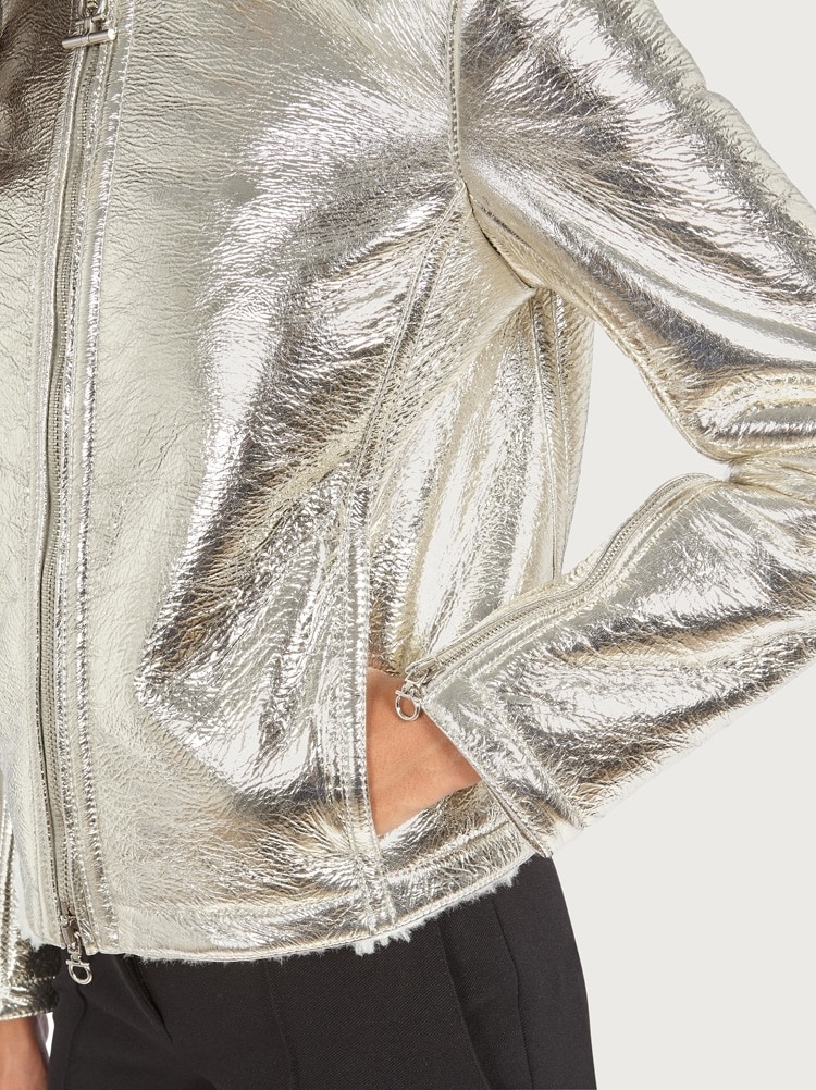 LAMINATED SHEARLING BLOUSON - 4