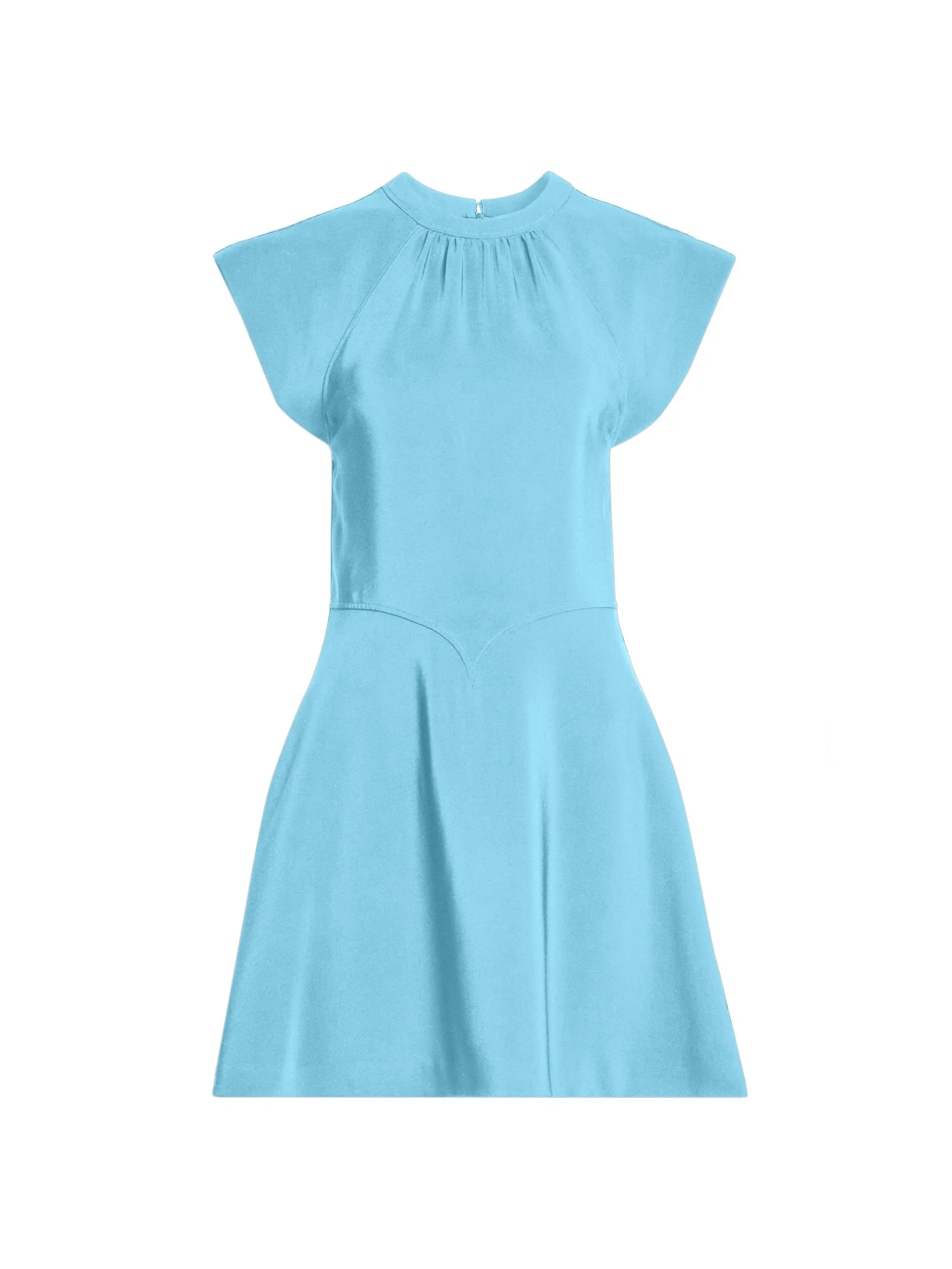 Women's Flutter-Sleeve Seamed Minidress - Steel - 1