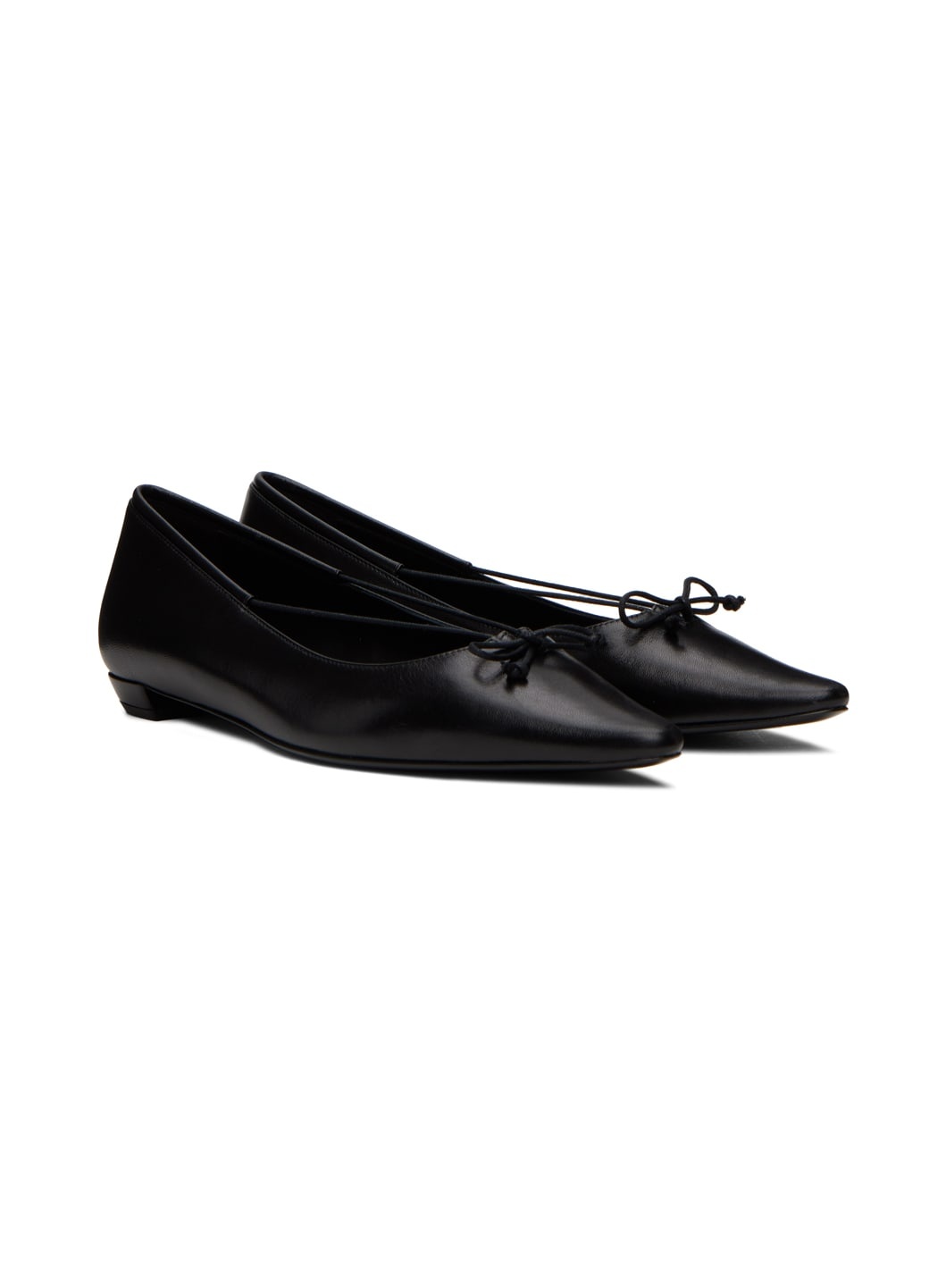 Black Claudette Bow Ballerina Flats - 4