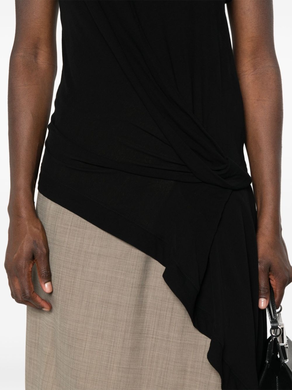 draped-detail asymmetric T-shirt - 5