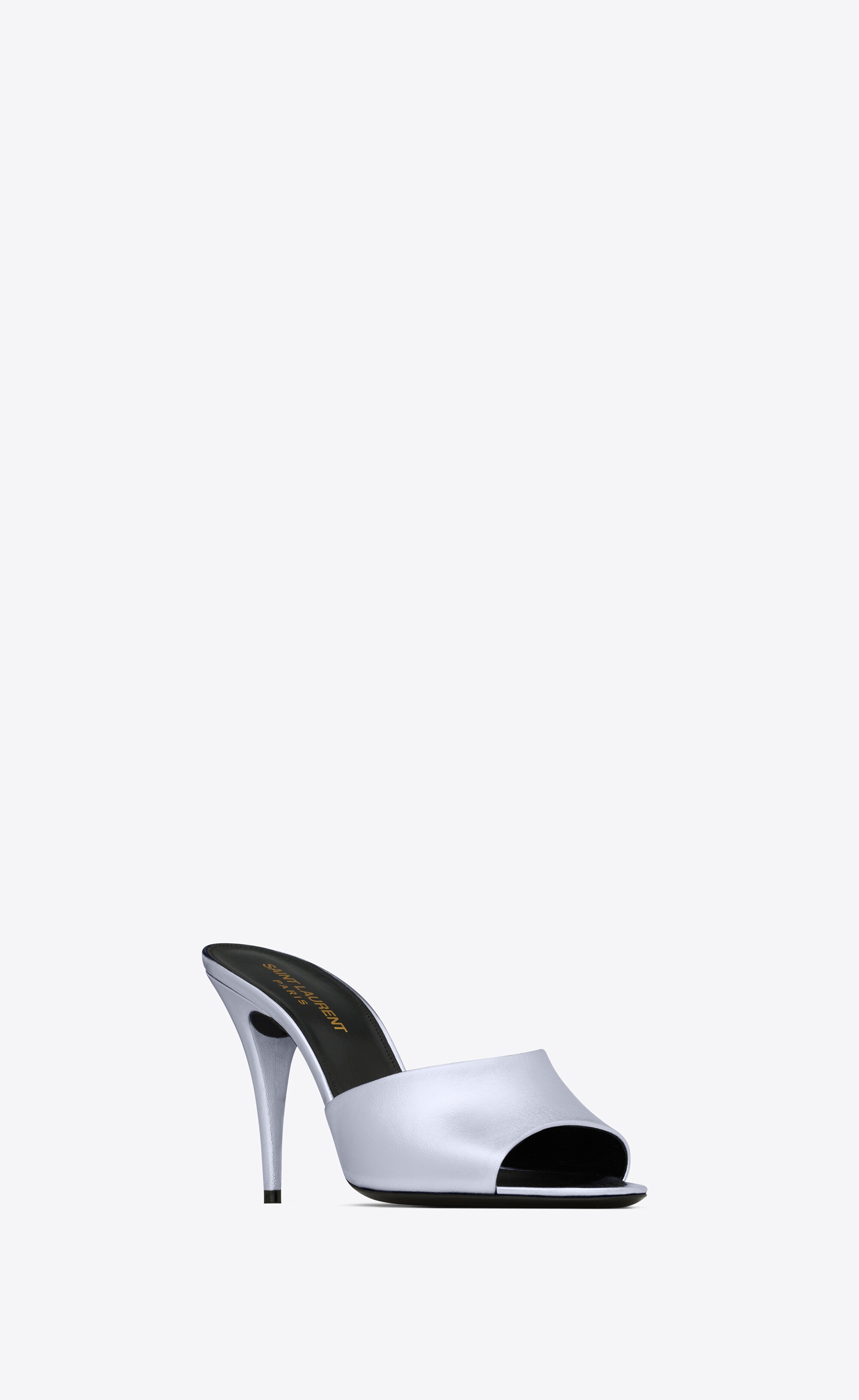 la 16 mules in metallic leather - 3