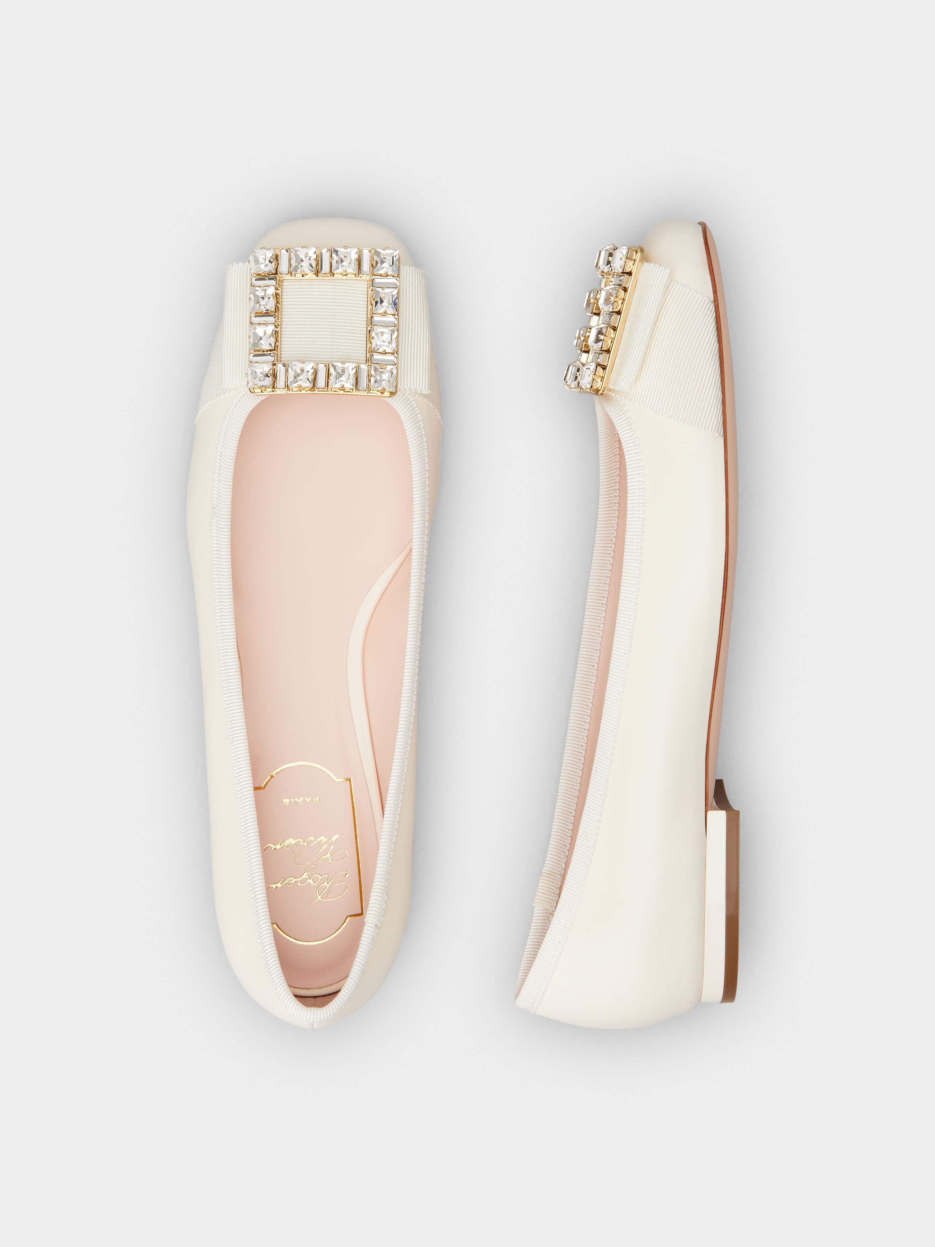 Très Vivier Strass Buckle Ballerinas in Nappa Leather - 4