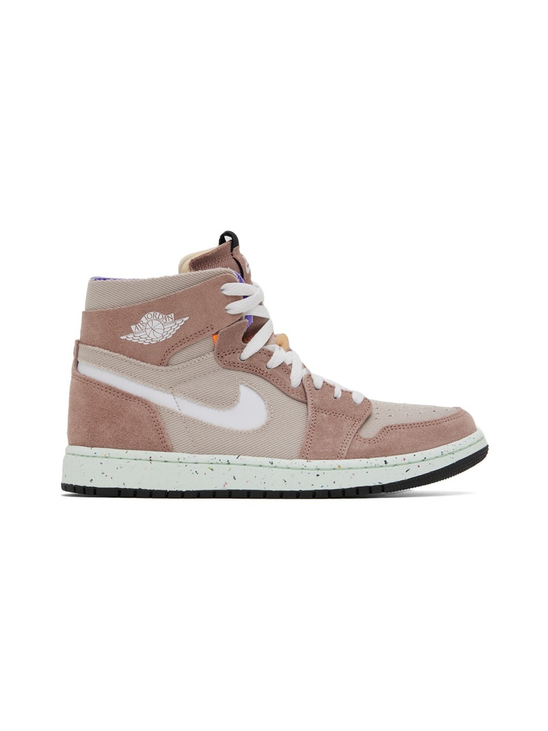 Pink & Taupe Jordan 1 Zoom CMFT Sneakers - 1