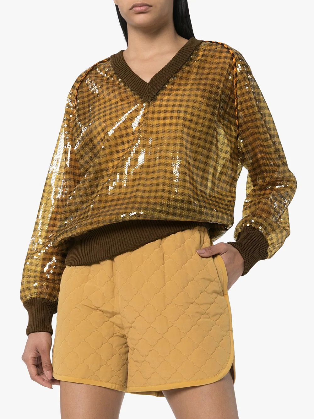 sequinned check jumper - 2