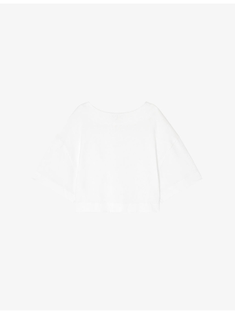Davina Boat-Collar Cotton T-Shirt 1