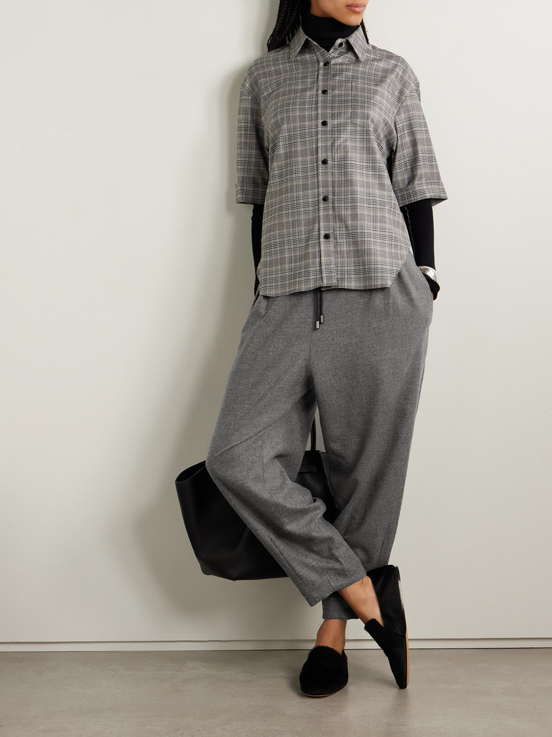 MARIA McMANUS Pleated Stretch-wool And Cashmere-blend Tweed Tapered Pants outlook