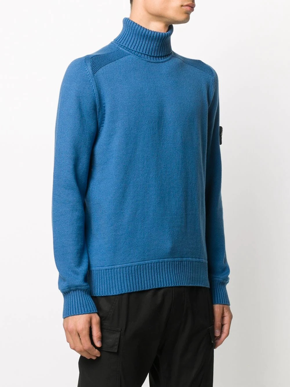 logo patch roll-neck jumper - 3