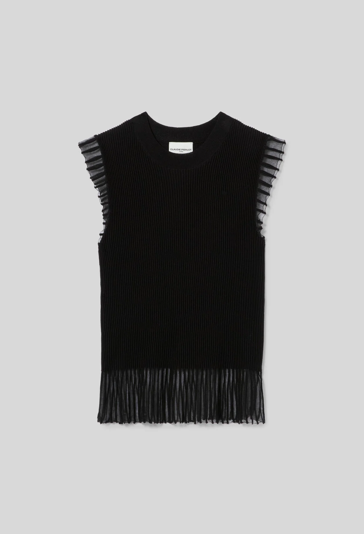 HIGH NECK KNIT TOP - 1