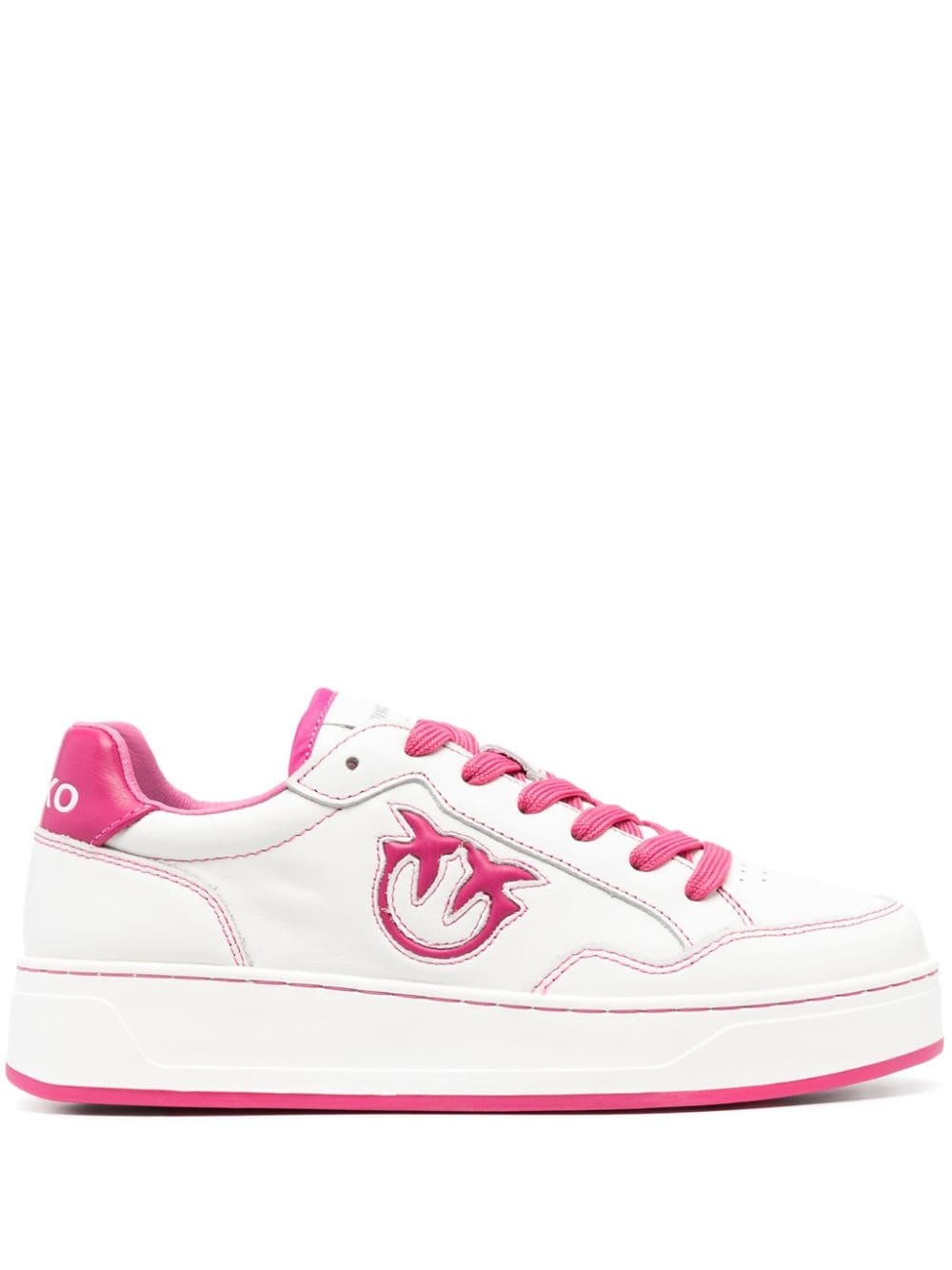 logo faux-leather sneakers - 1