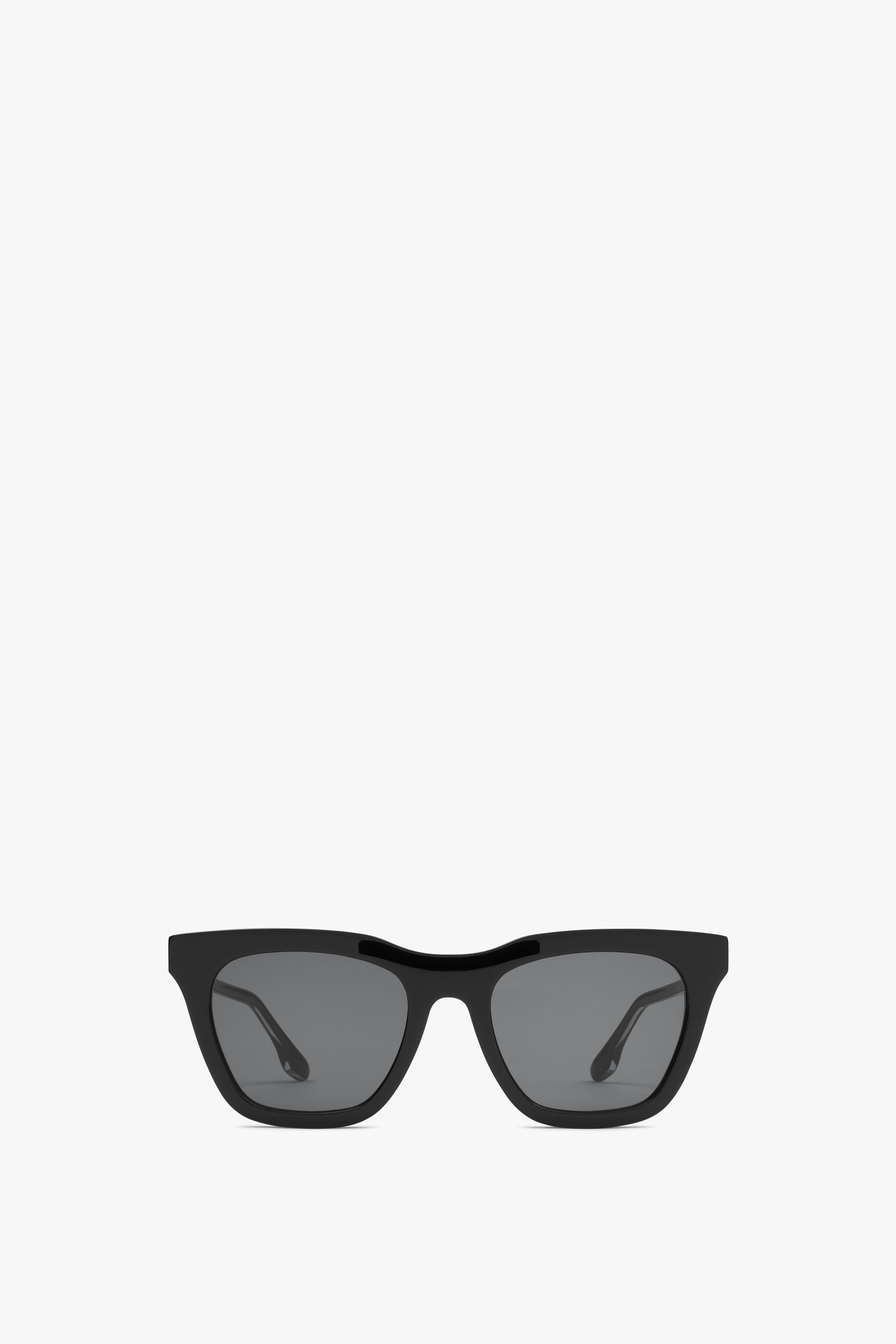 Rectangular Cat Eye Sunglasses In Black - 1