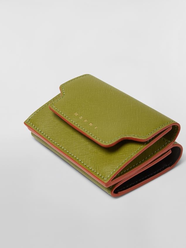 WHITE SAFFIANO LEATHER TRI-FOLD WALLET - 4