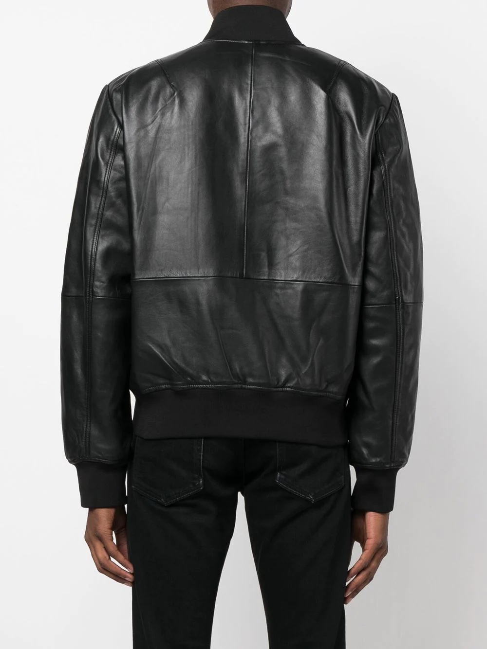 V-Emblem faux-leather bomber jacket - 4