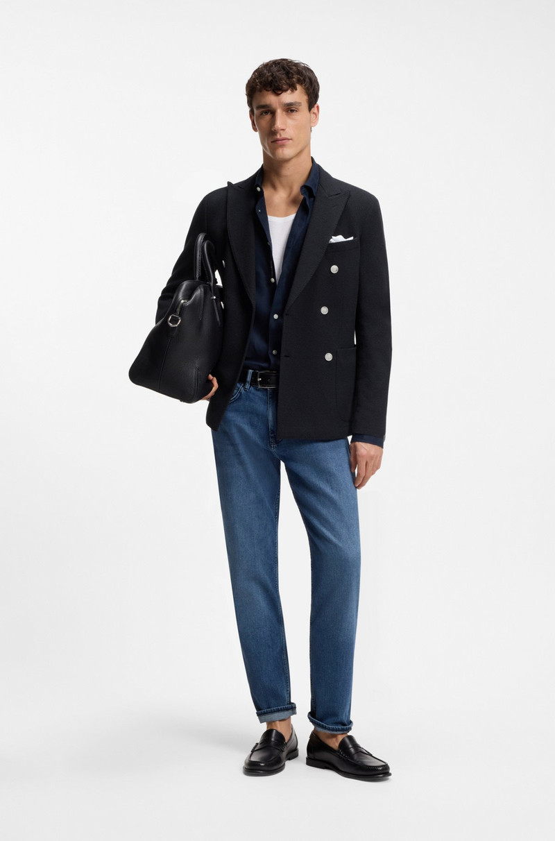 BOSS PATTERNED SLIM-FIT JACKET IN A COTTON BLEND outlook