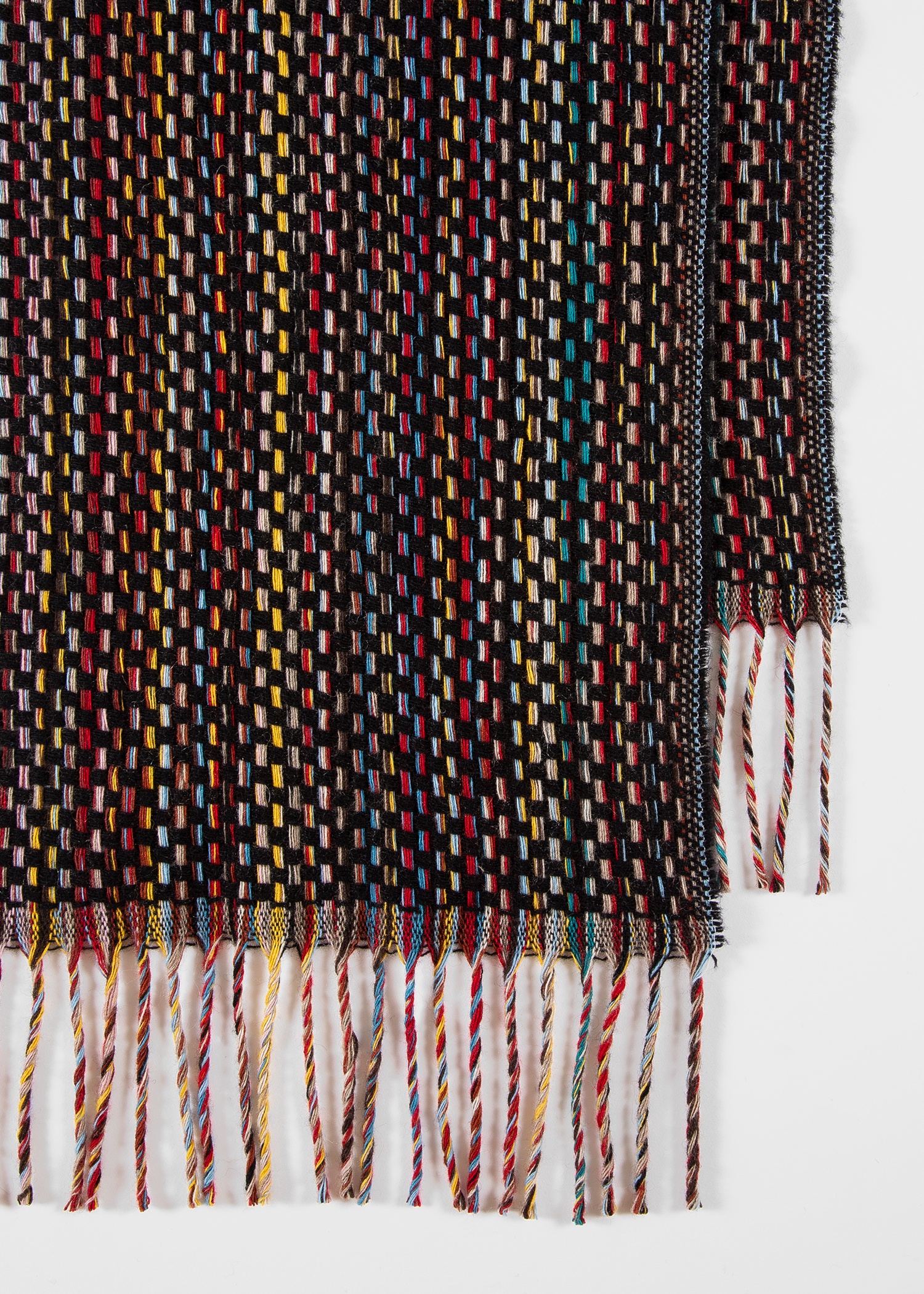 Basket Weave Signature Stripe Cashmere Scarf - 2