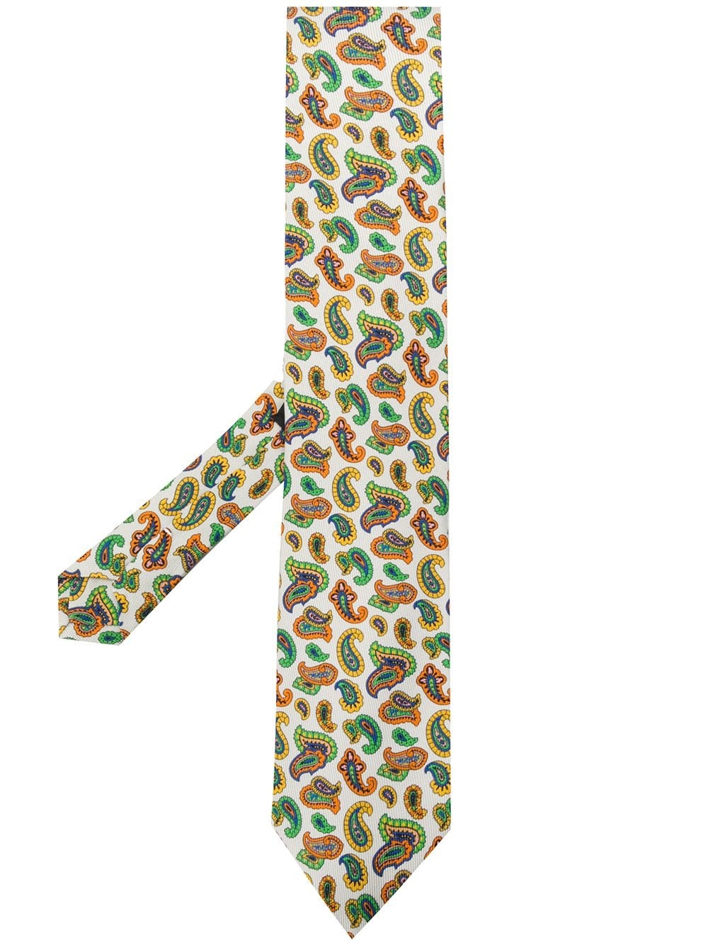 Micro paisley-print silk tie - 1