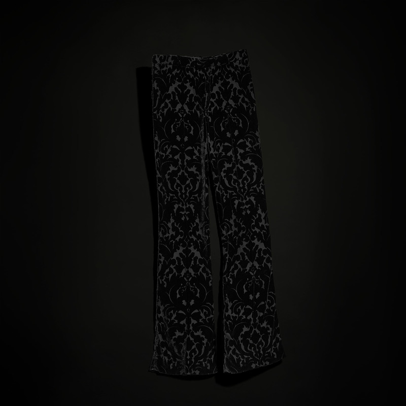 Floral devoré velour pants - 1