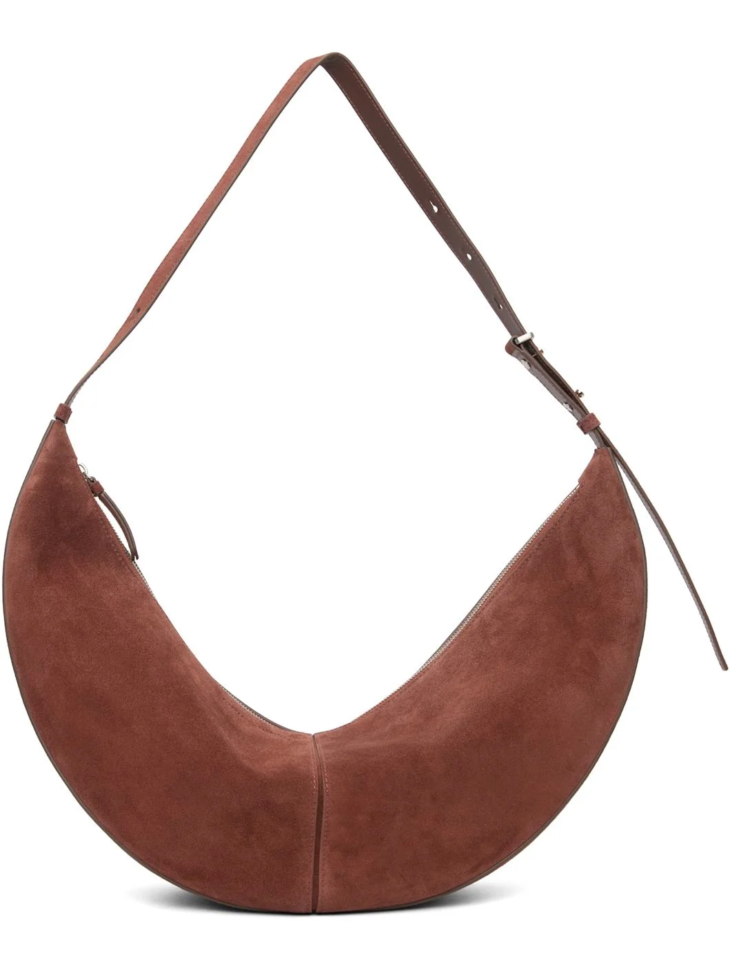 Brown Slide Soft Suede Bag - 1