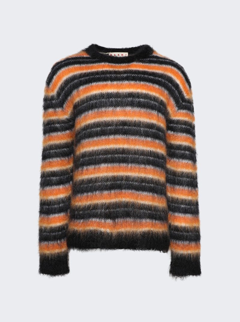 Long Sleeve Mohair Sweater Black 1