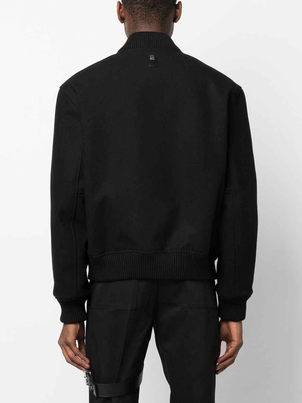 leather-logo bomber jacket - 4