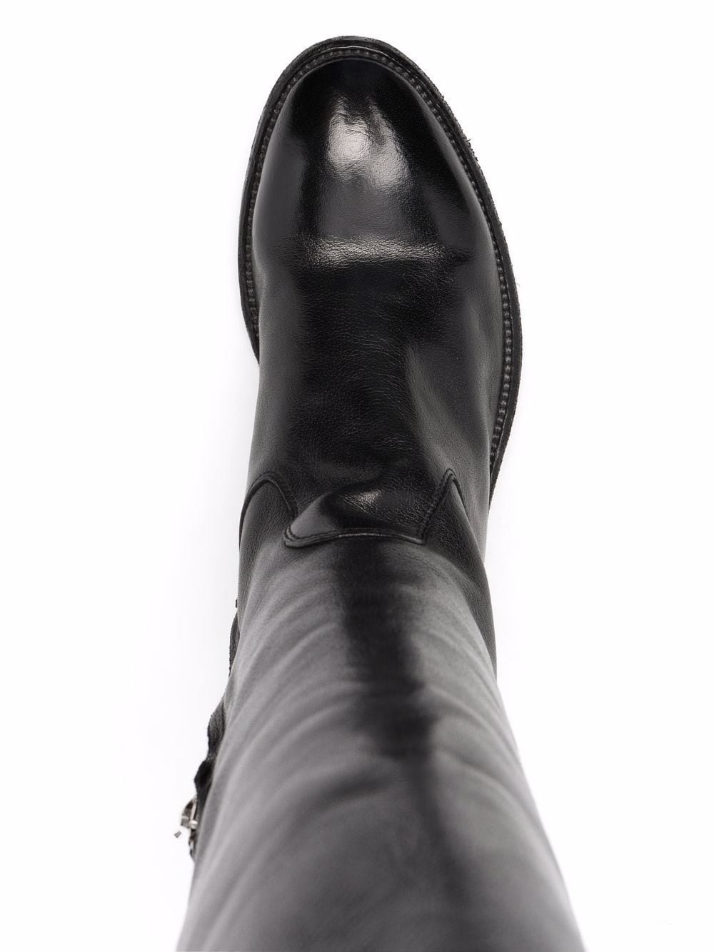 knee-length leather boots - 4