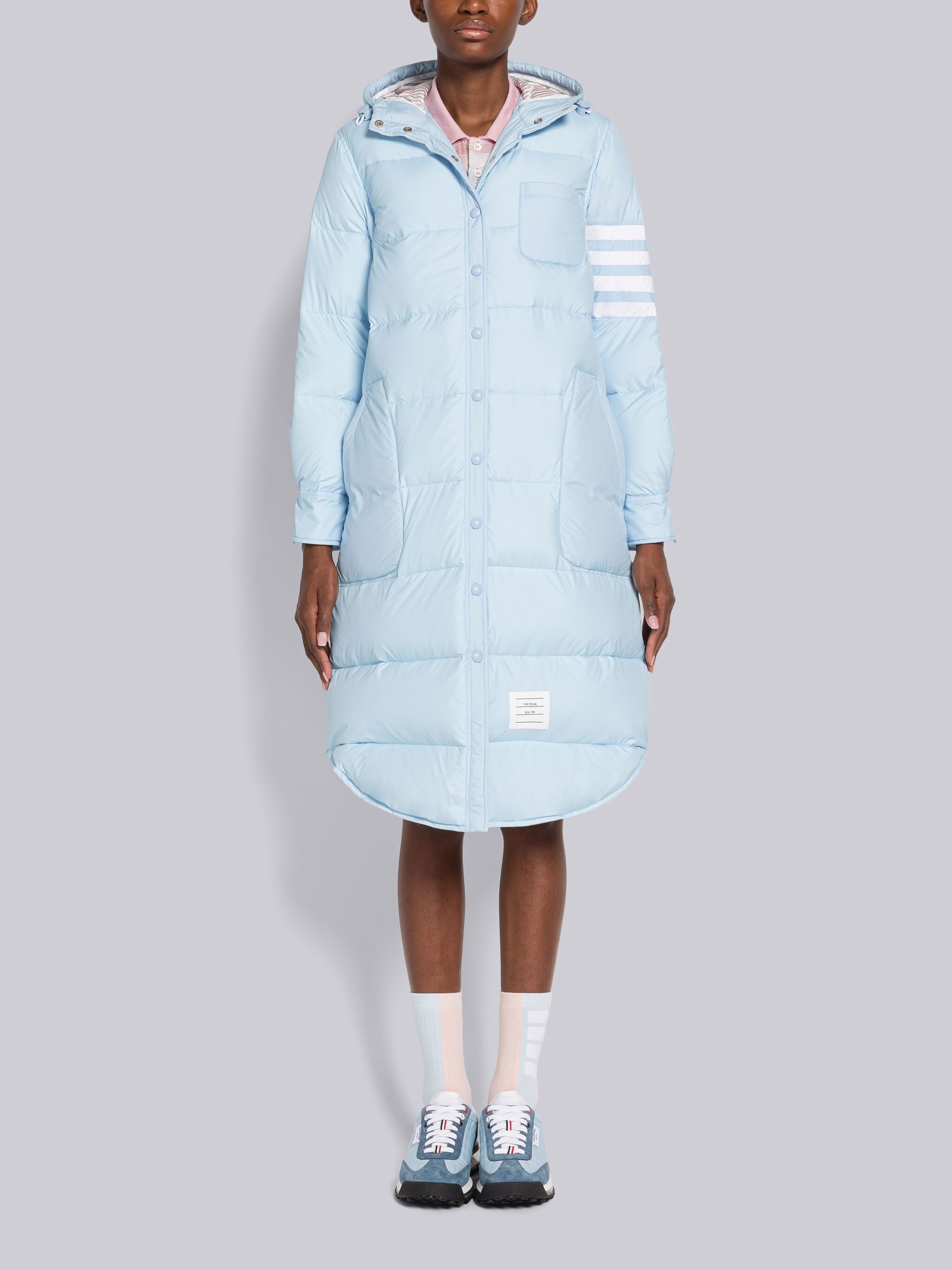 Ultra Light Nylon 4-Bar Hooded Down Shirtdress - 1