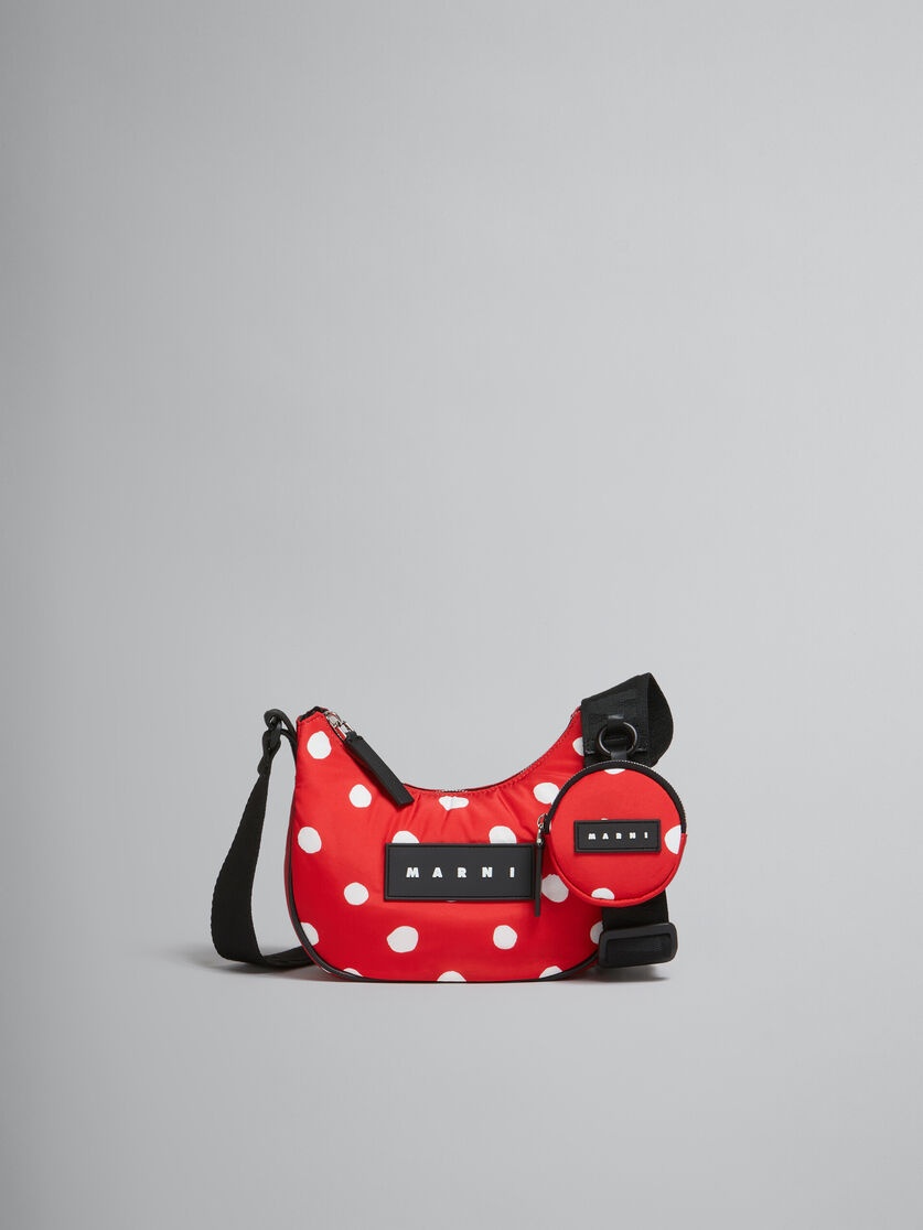 RED POLKA-DOT PUFF HOBO SMALL BAG - 1