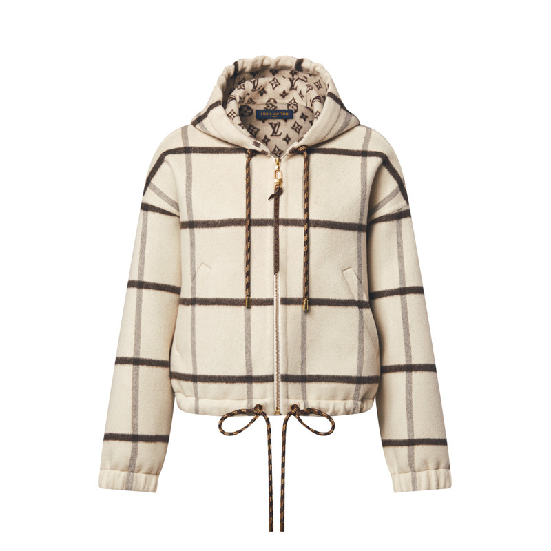 Check Motif Hooded Jacket 1