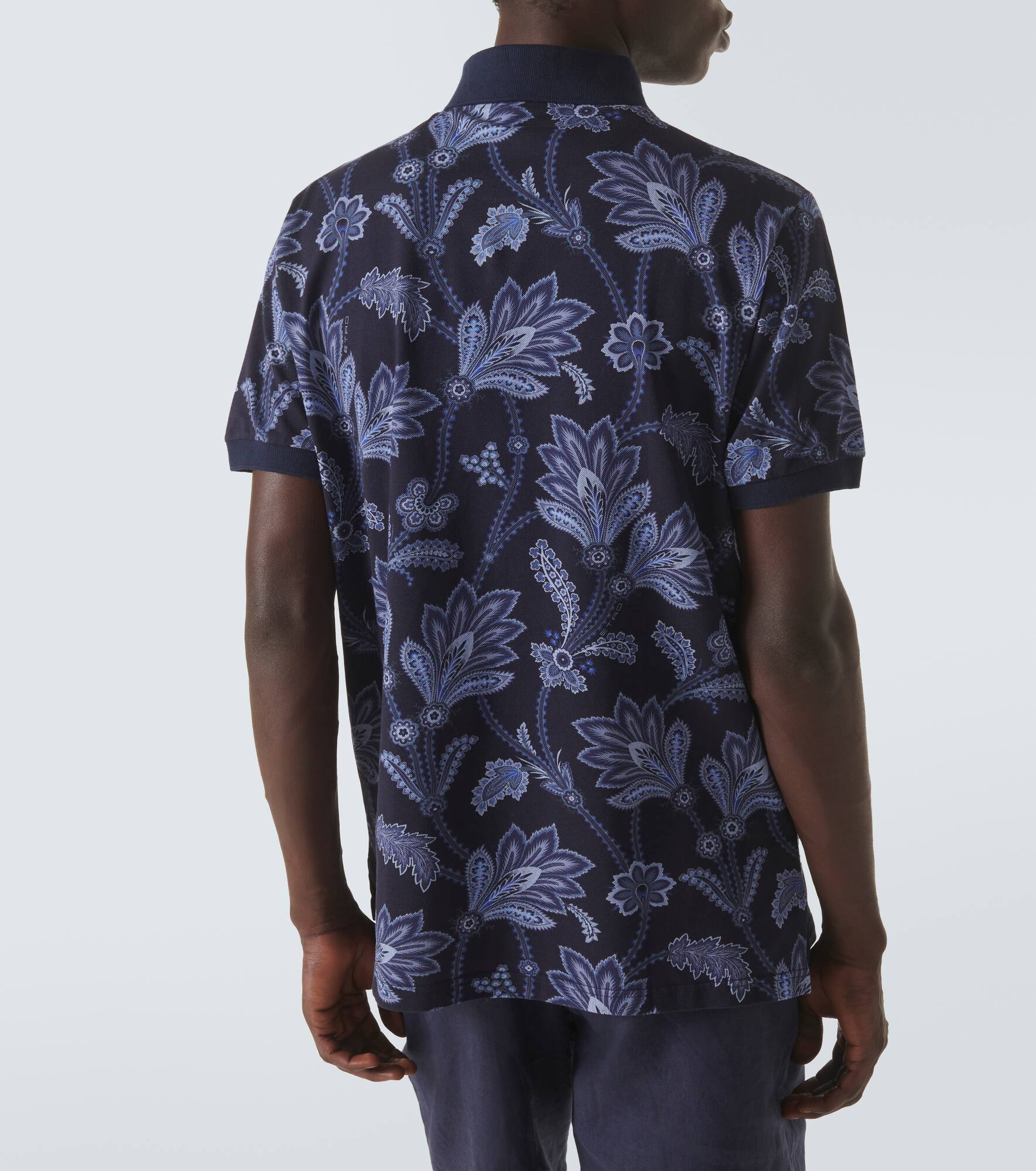 Printed cotton piqué polo shirt - 4