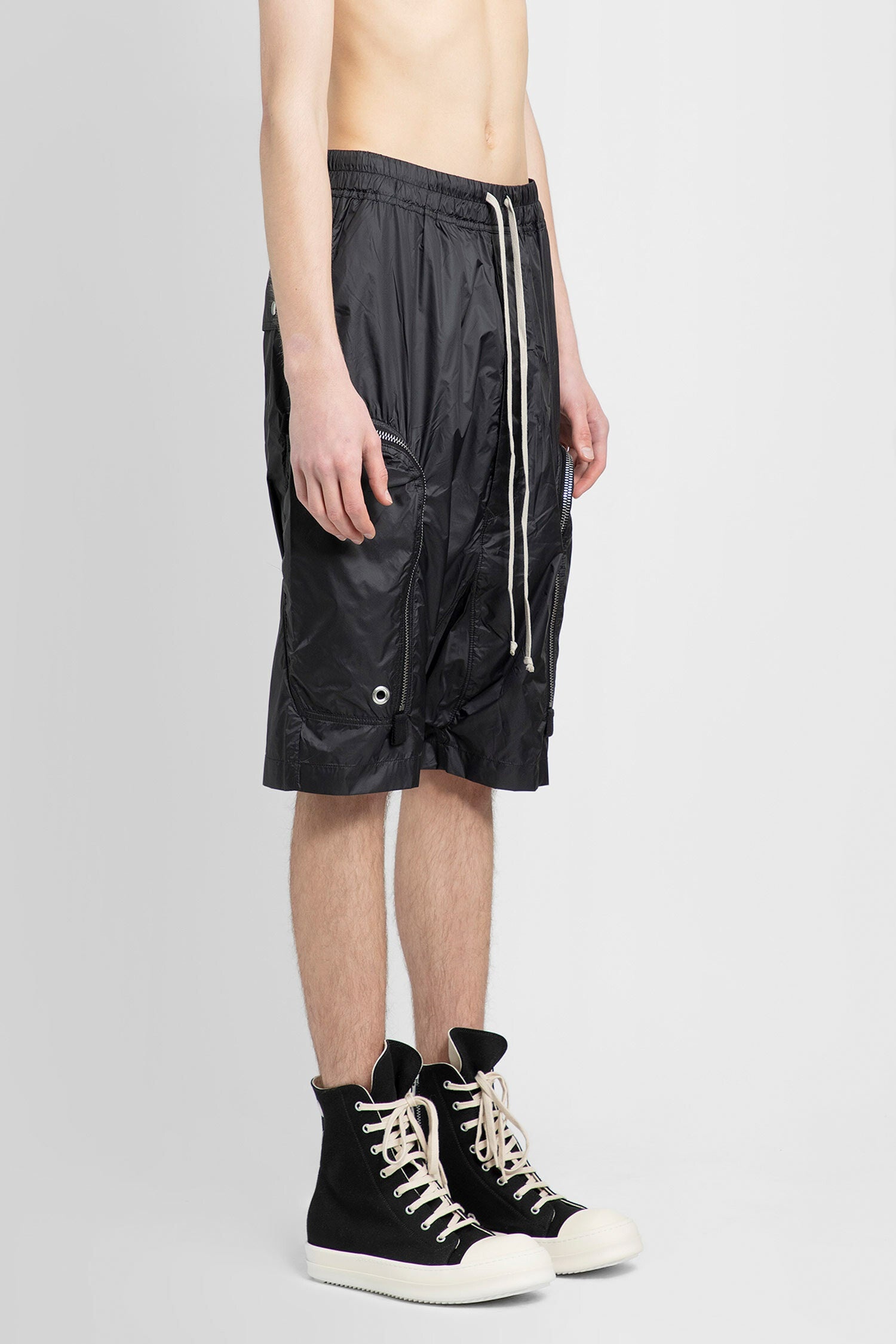 RICK OWENS MAN BLACK SHORTS - 3