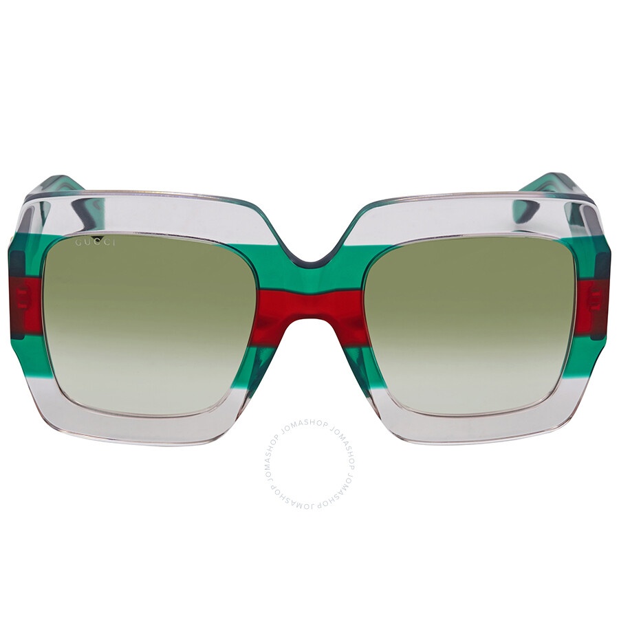 Gucci Green Gradient Square Sunglasses GG0178S 001 54 - 1