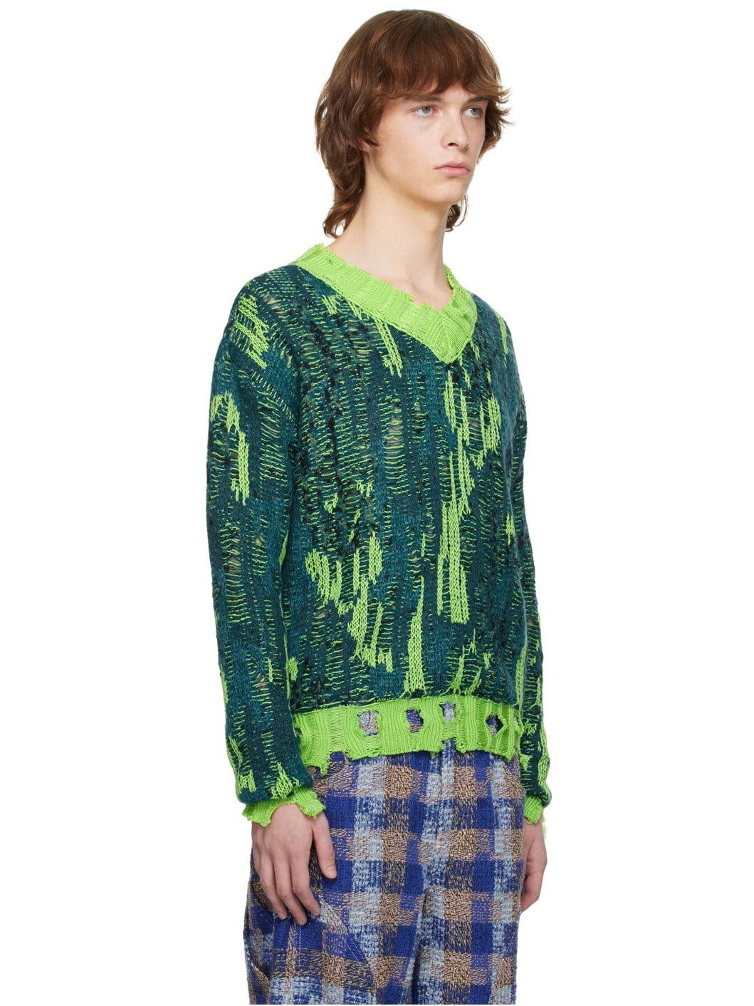 Blue & Green Theydon Spider Sweater - 2