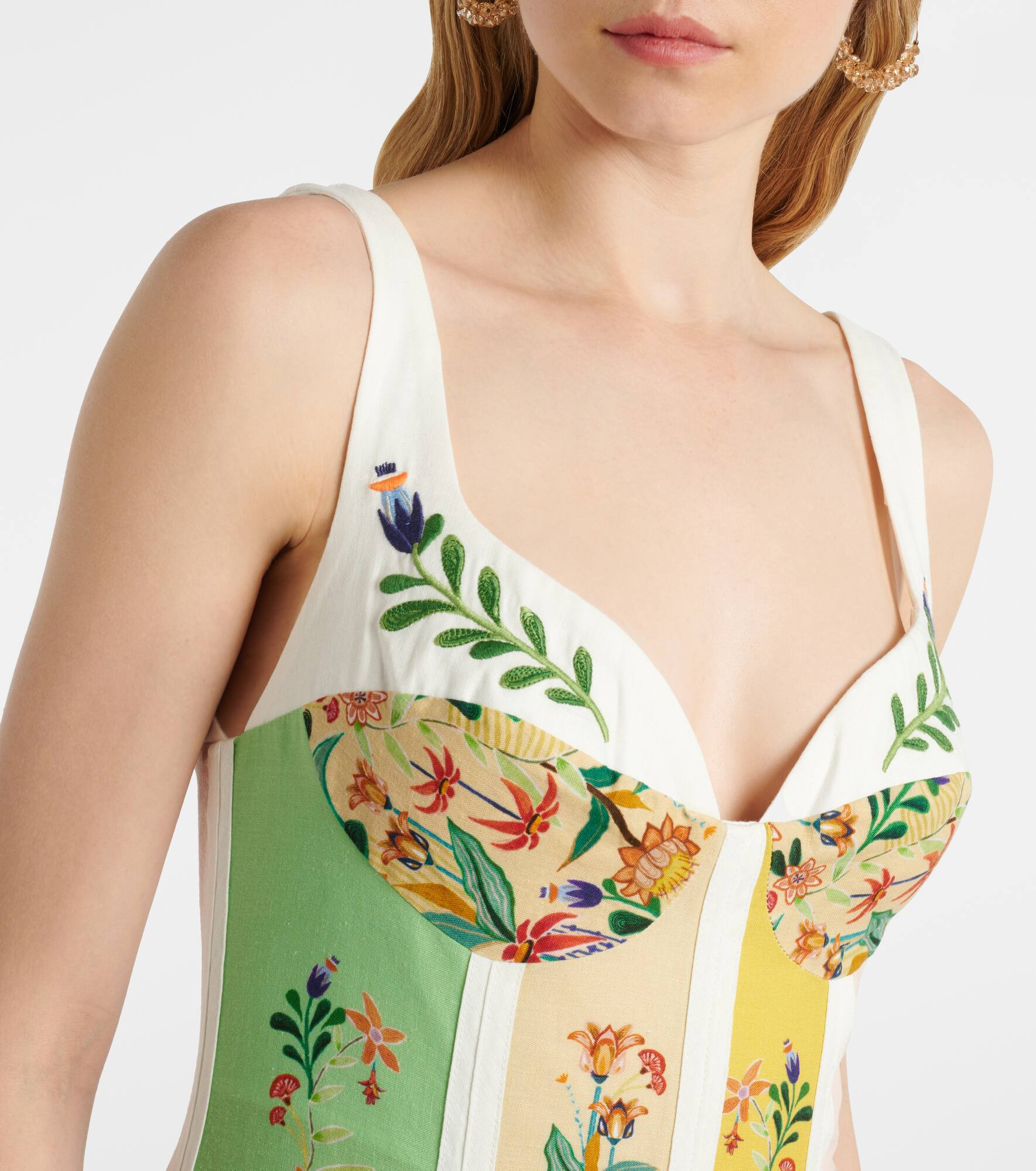 Floral linen-blend maxi dress - 4