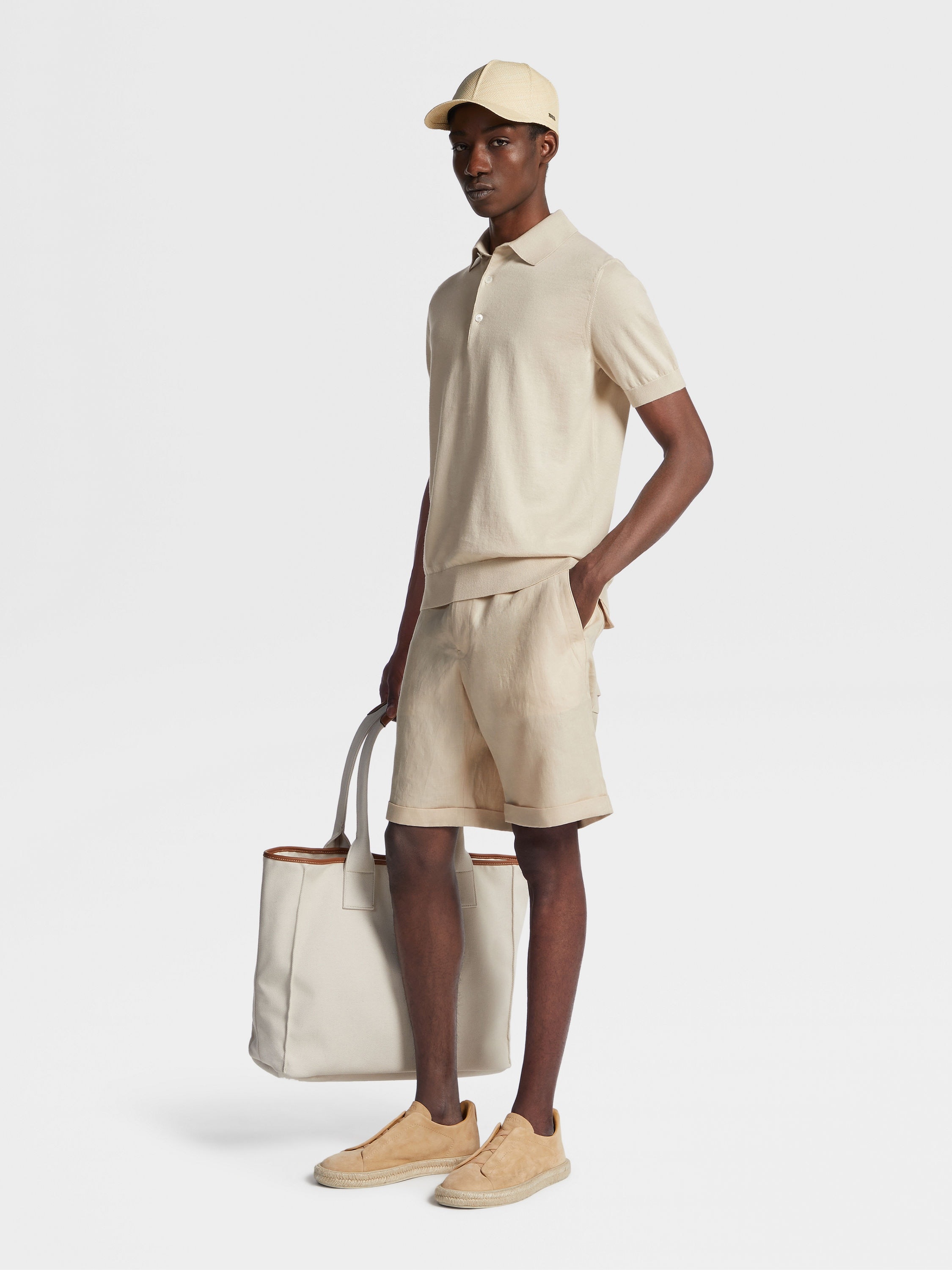 OFF WHITE LINEN SHORTS - 6