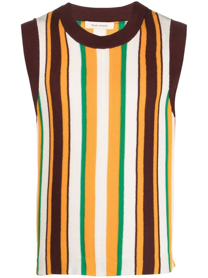 Scale striped knitted vest - 1