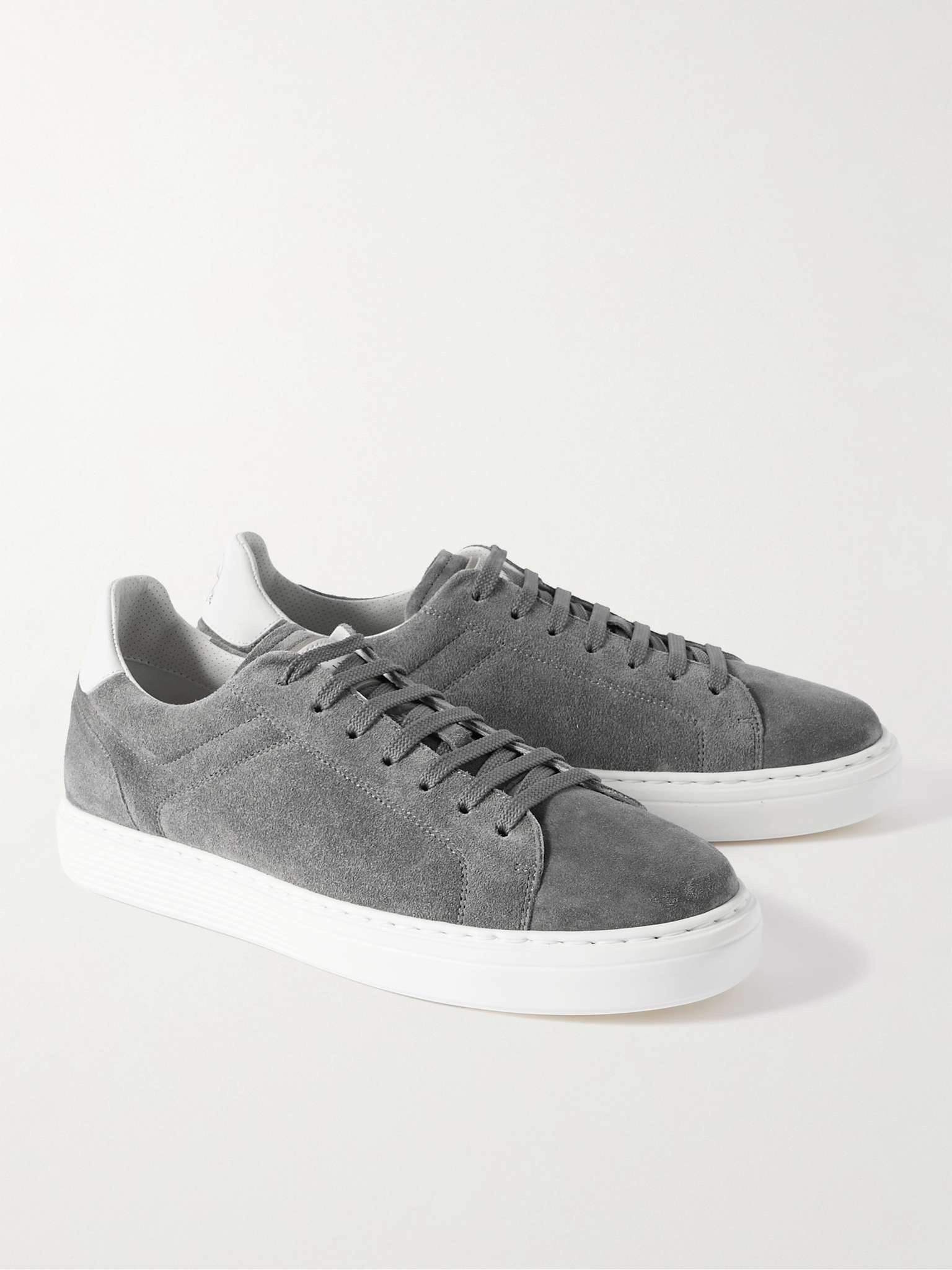 Urano Leather-Trimmed Suede Sneakers - 4