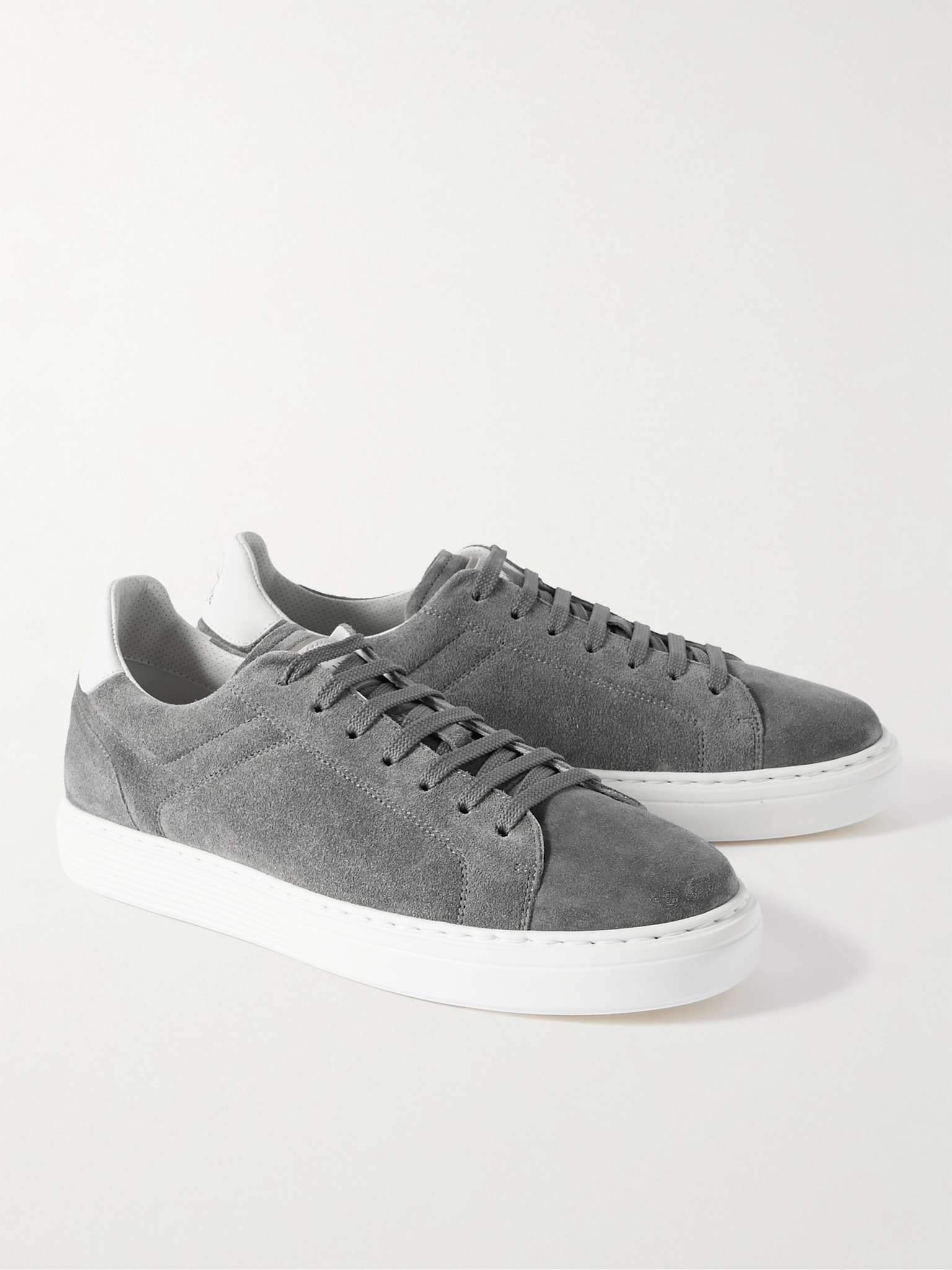 Urano Leather-Trimmed Suede Sneakers - 8
