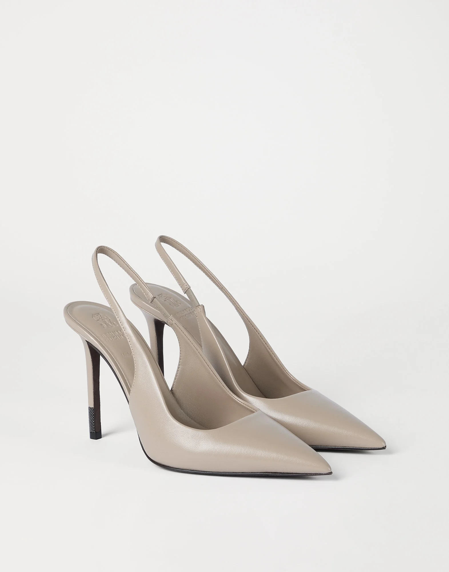 Calfskin slingback heels with monili - 1