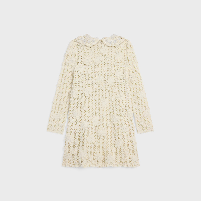 CELINE embroidered mini dress in crocheted cotton outlook