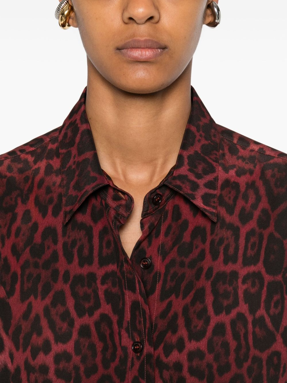 leopard-print buttoned shirt - 5