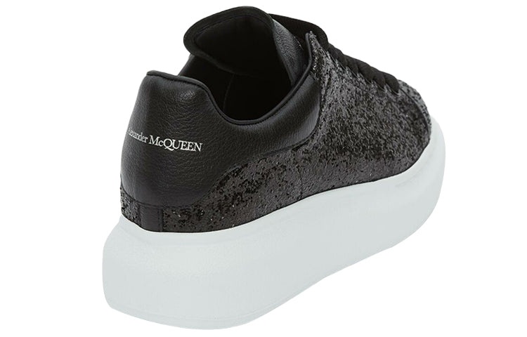 (WMNS) Alexander McQueen Oversized Sneaker Glitter 'Black' 553771W4EY41000 - 4