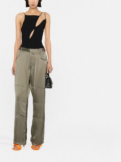 Dion Lee straight-leg satin trousers outlook