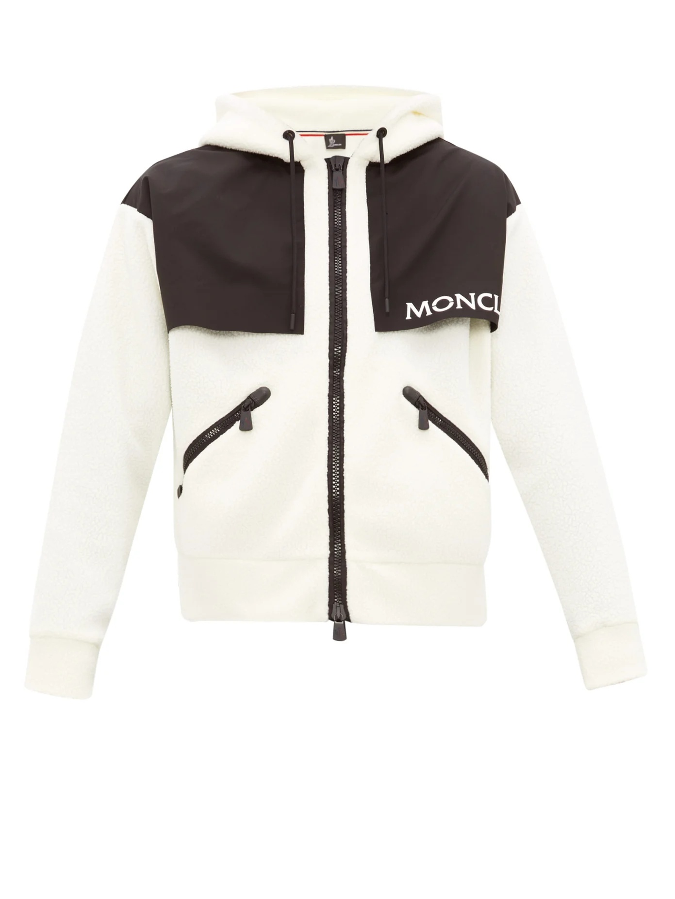 Hooded logo-print fleece ski jacket - 1