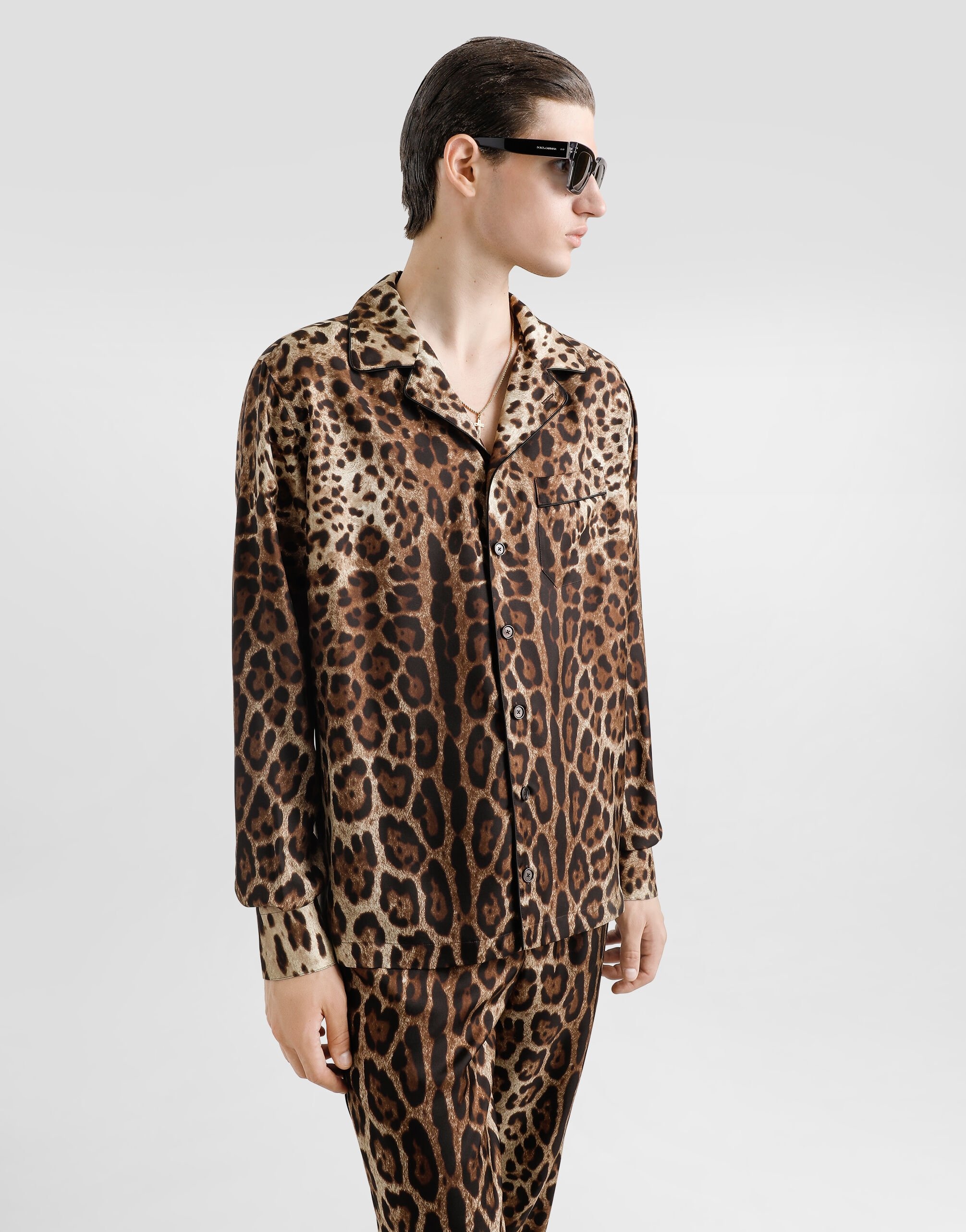 Silk vanity shirt with leopard print - 4