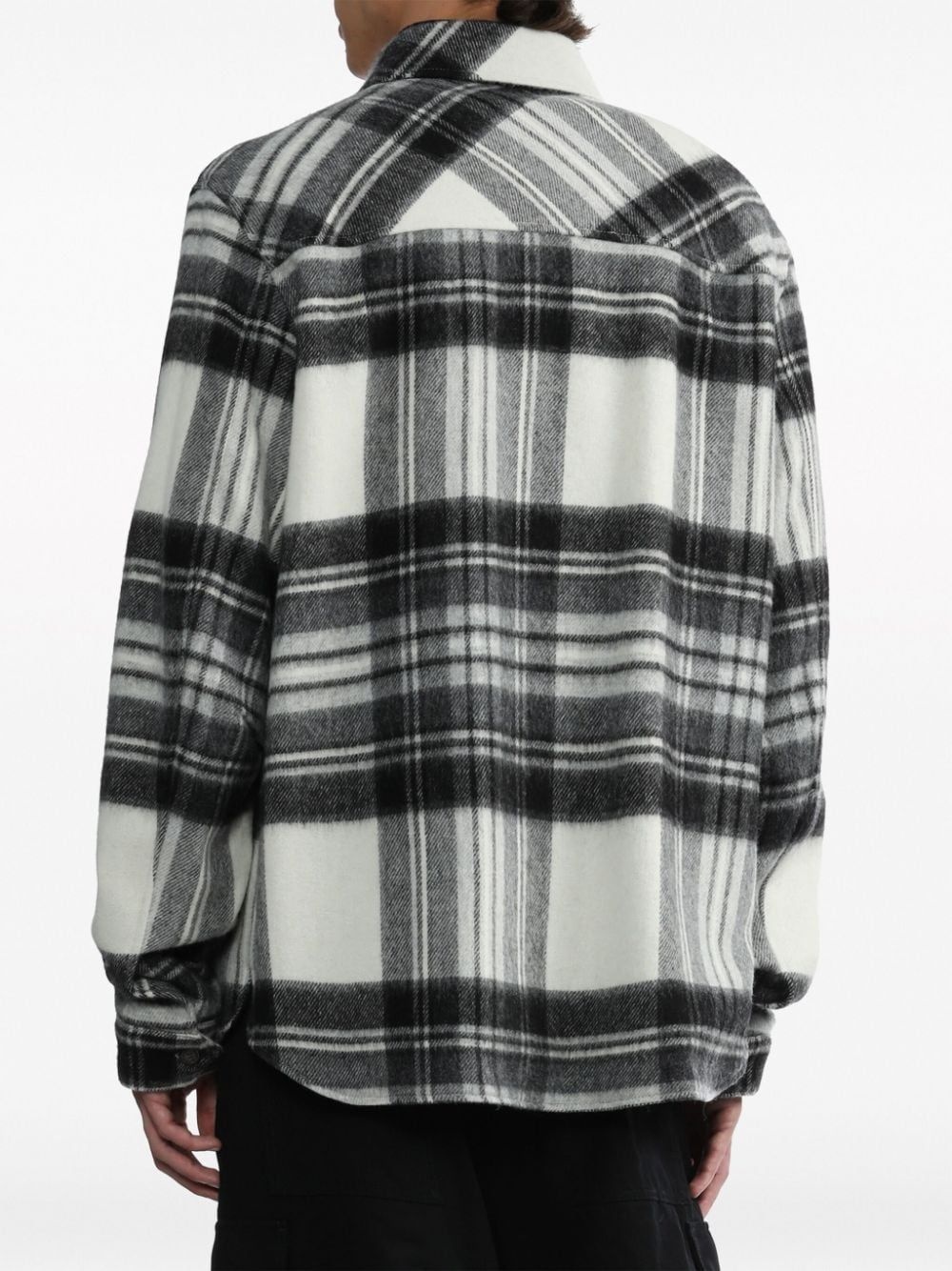 half-zip plaid wool shirt - 8