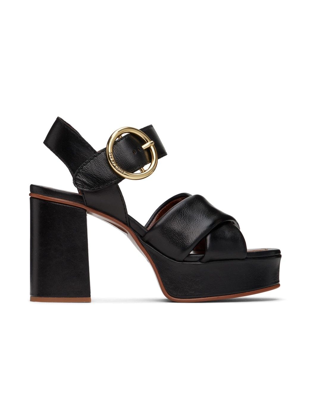 Black Lyna Platform Heeled Sandals - 1