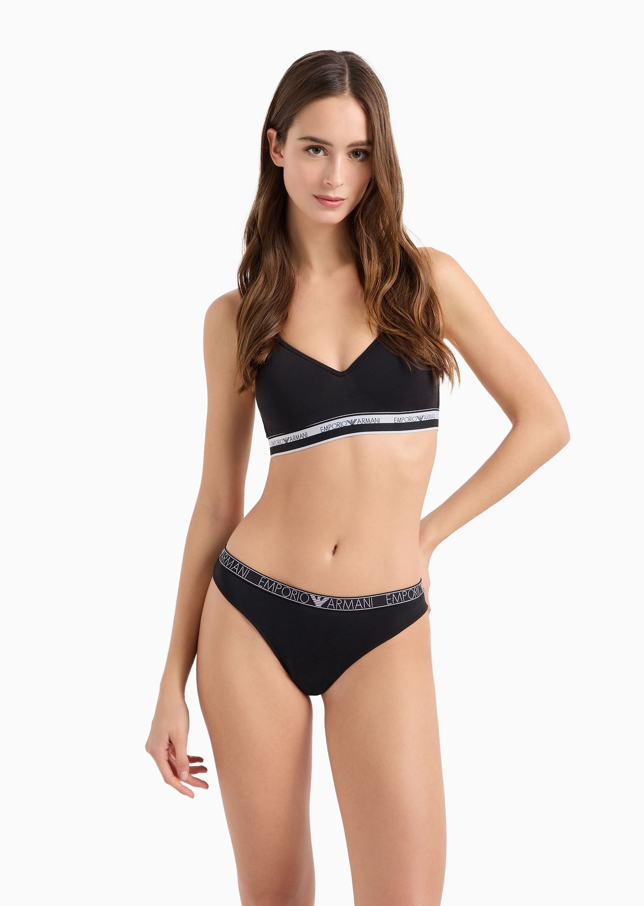ASV iconic logo band organic-cotton padded bralette - 2