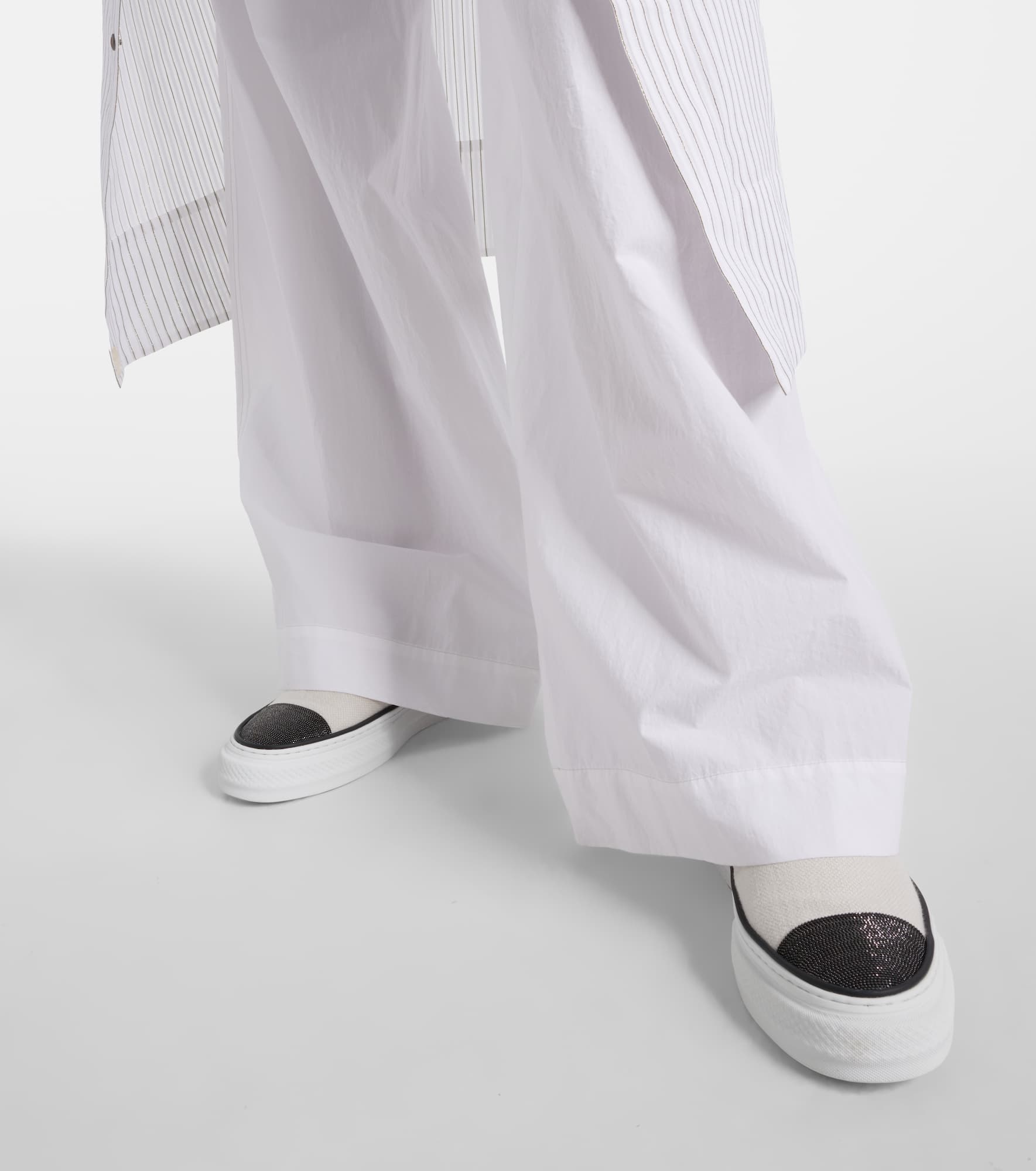 Monili-embellished slip-on sneakers - 4